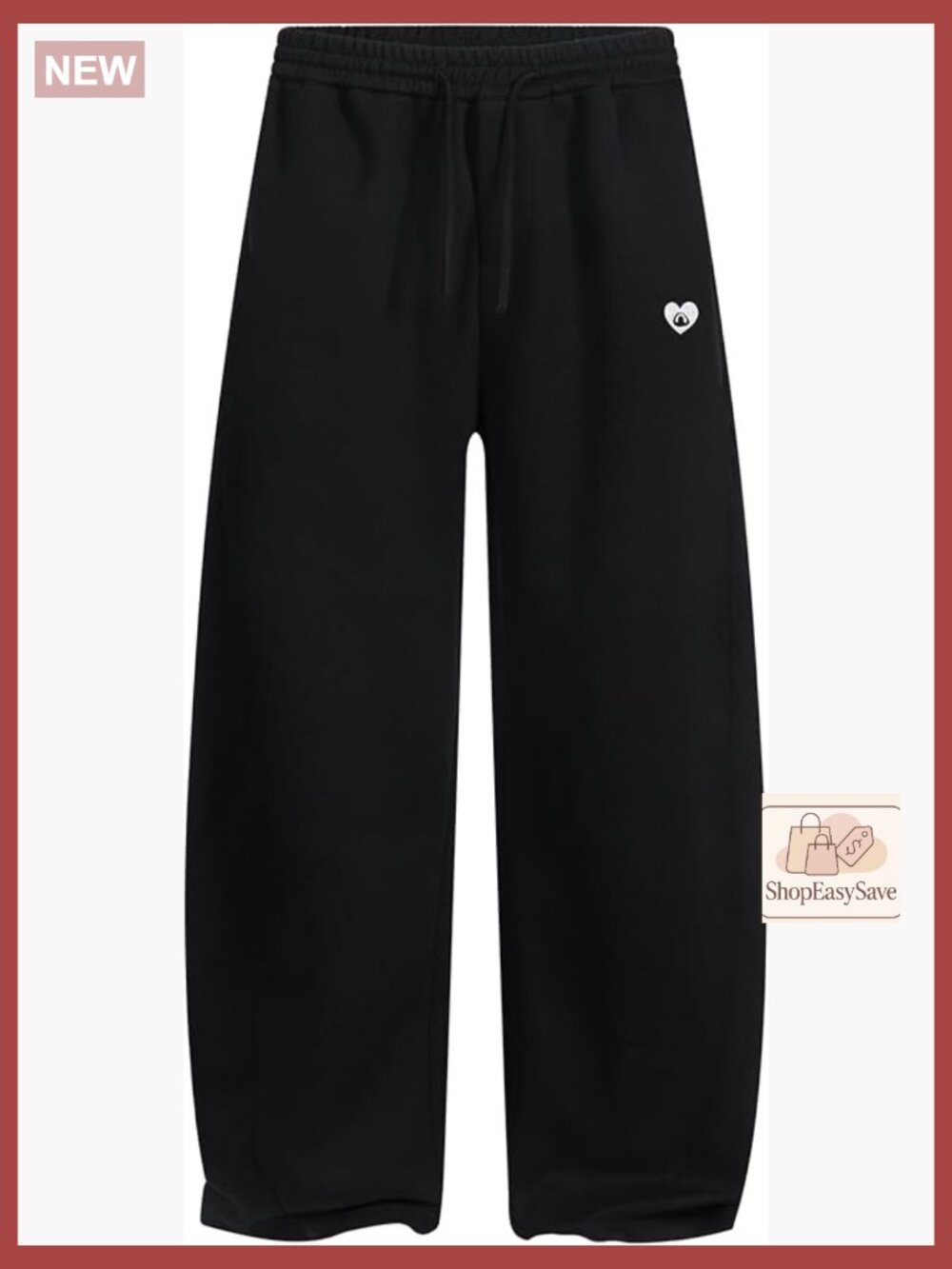 Wide Leg Sweatpants Baggy Arc Design Casual Lounge Pants with Pockets Y2K - Picture 1 of 7